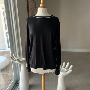 NWT Court and Rowe Black Cotton Blend Sweater Size XL